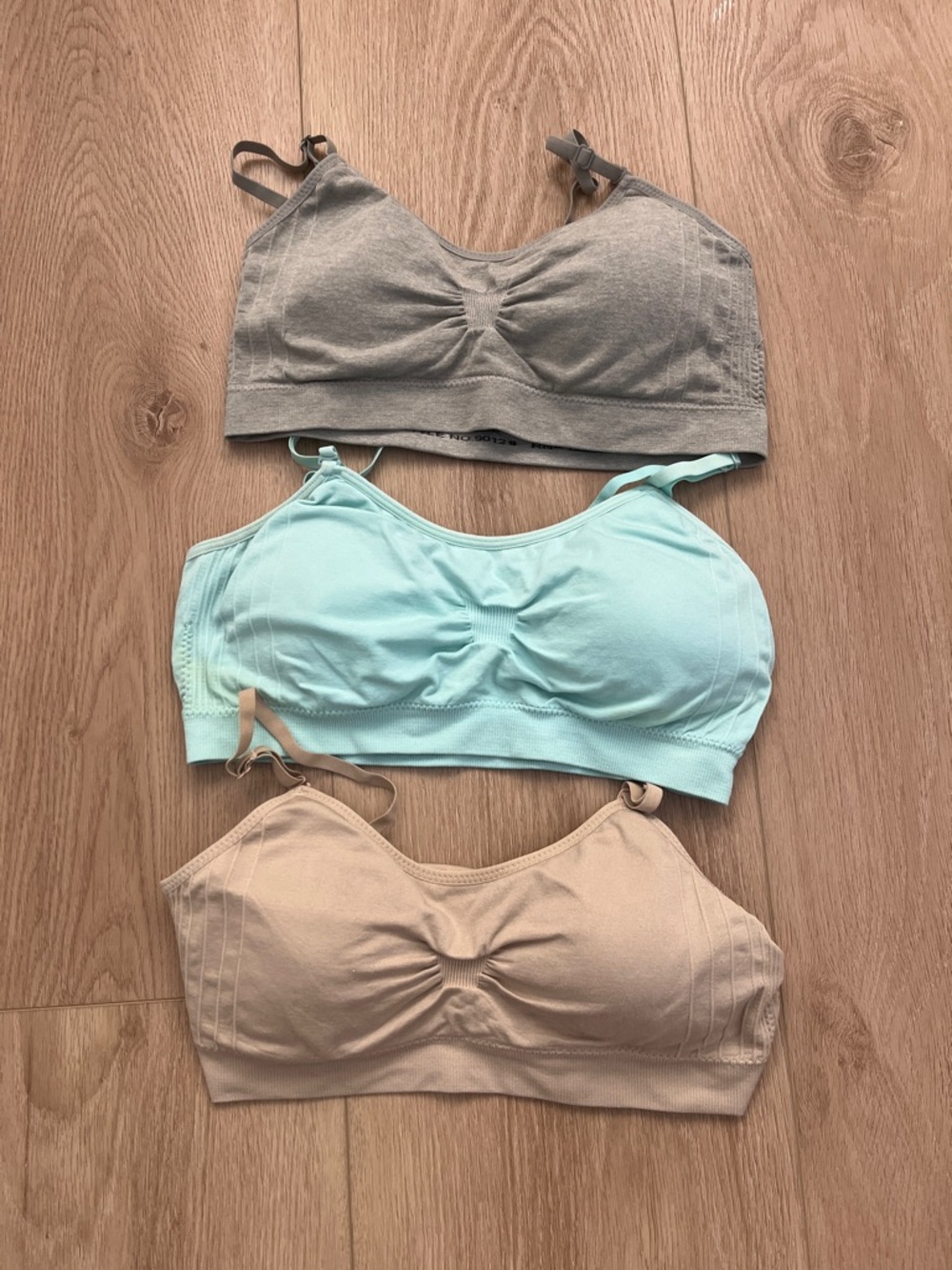 Coobie Seamless Comfort Wireless Bralette - Gray, Mint, Beige
